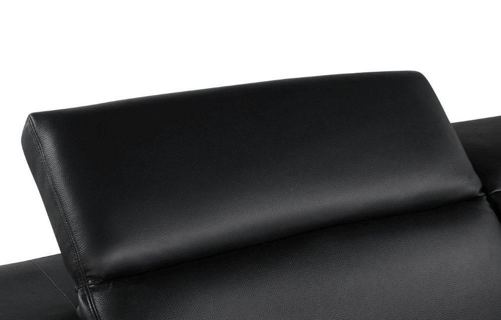 47" Black and Silver Italian Leather Club Chair