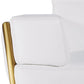 47" White and Gold Italian Leather Club Chair