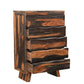 36" Dark Brown Solid Wood Live Edge Five Drawer Standard Chest
