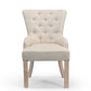 24" Beige Fabric Tufted Arm Chair