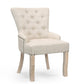 24" Beige Fabric Tufted Arm Chair