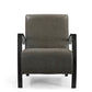 26" Green And Black Top Grain Leather Arm Chair