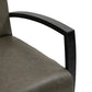 26" Green And Black Top Grain Leather Arm Chair