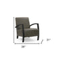 26" Green And Black Top Grain Leather Arm Chair