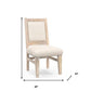 20" Beige And White Side Chair