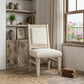 20" Beige And White Side Chair
