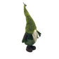 23" Green And White Fabric Standing Gnome