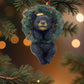 5" Black Green And Red Resin Bear Christmas Santa Figurine
