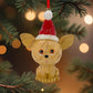 5" Brown Red And White Resin Dog Christmas Santa Figurine