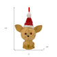 5" Brown Red And White Resin Dog Christmas Santa Figurine