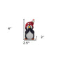 Set of Three Black White And Red Resin Penguin Christmas Reindeer Figurine