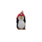 Set of Three Black White And Red Resin Penguin Christmas Reindeer Figurine