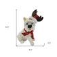 7" White Red And Brown Resin Dog Christmas Figurine