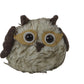 7" Brown White And Yellow Fabric Owl Figurine