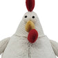 13" White Yellow And Red Fabric Rooster Figurine