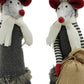 Set of Two Gray Brown And Red Fabric Rodent Christmas Santa and Mrs. Claus Figurine