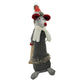 Set of Two Gray Brown And Red Fabric Rodent Christmas Santa and Mrs. Claus Figurine