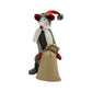 Set of Two Gray Brown And Red Fabric Rodent Christmas Santa and Mrs. Claus Figurine