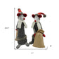 Set of Two Gray Brown And Red Fabric Rodent Christmas Figurine