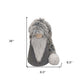 36" Gray And White Fabric Christmas Santa Standing Gnome