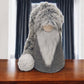 36" Gray And White Fabric Christmas Santa Standing Gnome