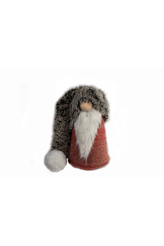 36" Red Gray And White Fabric Christmas Santa Standing Gnome