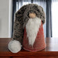 36" Red Gray And White Fabric Christmas Santa Standing Gnome