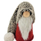 28" Red Gray And White Fabric Christmas Santa Standing Gnome