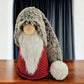 28" Red Gray And White Fabric Christmas Santa Standing Gnome