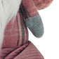 18" Pink Gray And White Fabric Standing Gnome