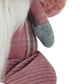 18" Pink Gray And White Fabric Standing Gnome