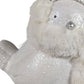 6" White And Silver Ceramic And Fabric Bird Christmas Santa Figurine
