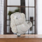 6" White And Silver Ceramic And Fabric Bird Christmas Santa Figurine