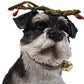 4" Black White And Gold Polyresin Dog Christmas Santa Figurine