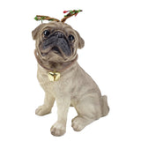 4" Cream Brown And Gold Polyresin Dog Christmas Santa Figurine