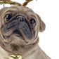 4" Cream Brown And Gold Polyresin Dog Christmas Santa Figurine