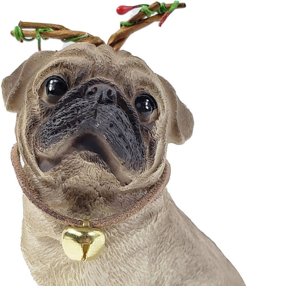 4" Cream Brown And Gold Polyresin Dog Christmas Figurine