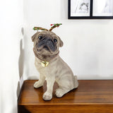 4" Cream Brown And Gold Polyresin Dog Christmas Figurine