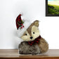13" Brown White And Red Straw Fox Christmas Reindeer Figurine