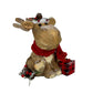 10" Brown Red And Green Straw Reindeer Christmas Reindeer Figurine