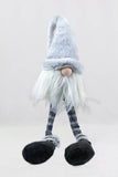 20" White Blue And Black Fabric Christmas Santa and Mrs. Claus Standing Gnome