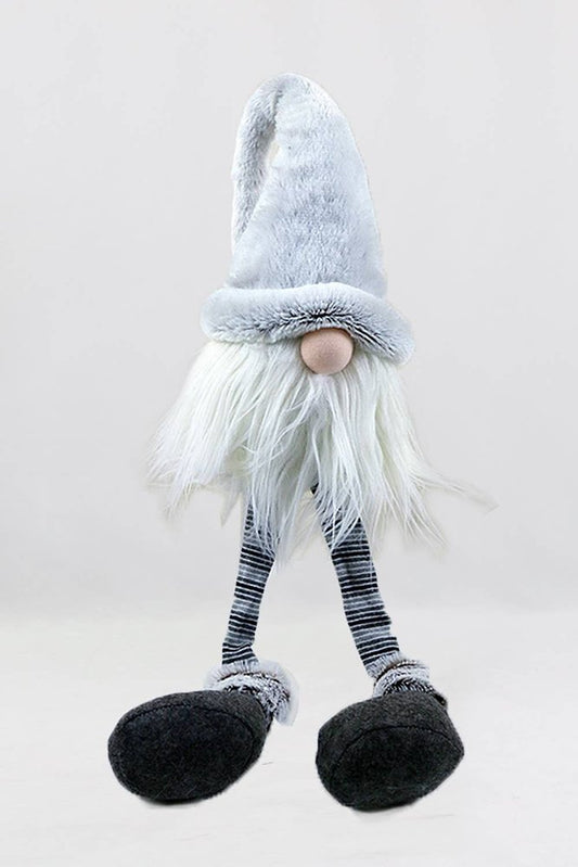 20" White Blue And Black Fabric Christmas Santa and Mrs. Claus Standing Gnome