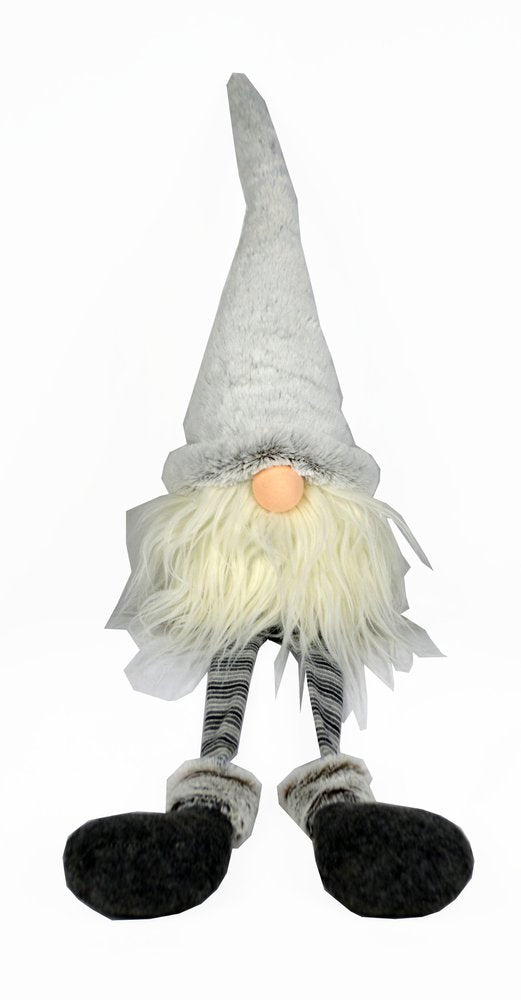 20" White Blue And Black Fabric Christmas Santa and Mrs. Claus Standing Gnome