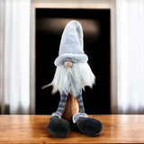 20" White Blue And Black Fabric Christmas Santa and Mrs. Claus Standing Gnome