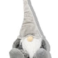 29" Gray And White Fabric Christmas Santa and Mrs. Claus Sitting Gnome
