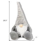 29" Gray And White Fabric Christmas Santa and Mrs. Claus Sitting Gnome