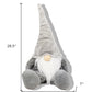 29" Gray And White Fabric Christmas Santa and Mrs. Claus Sitting Gnome