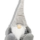 29" Gray And White Fabric Christmas Santa and Mrs. Claus Sitting Gnome