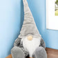 29" Gray And White Fabric Christmas Santa and Mrs. Claus Sitting Gnome