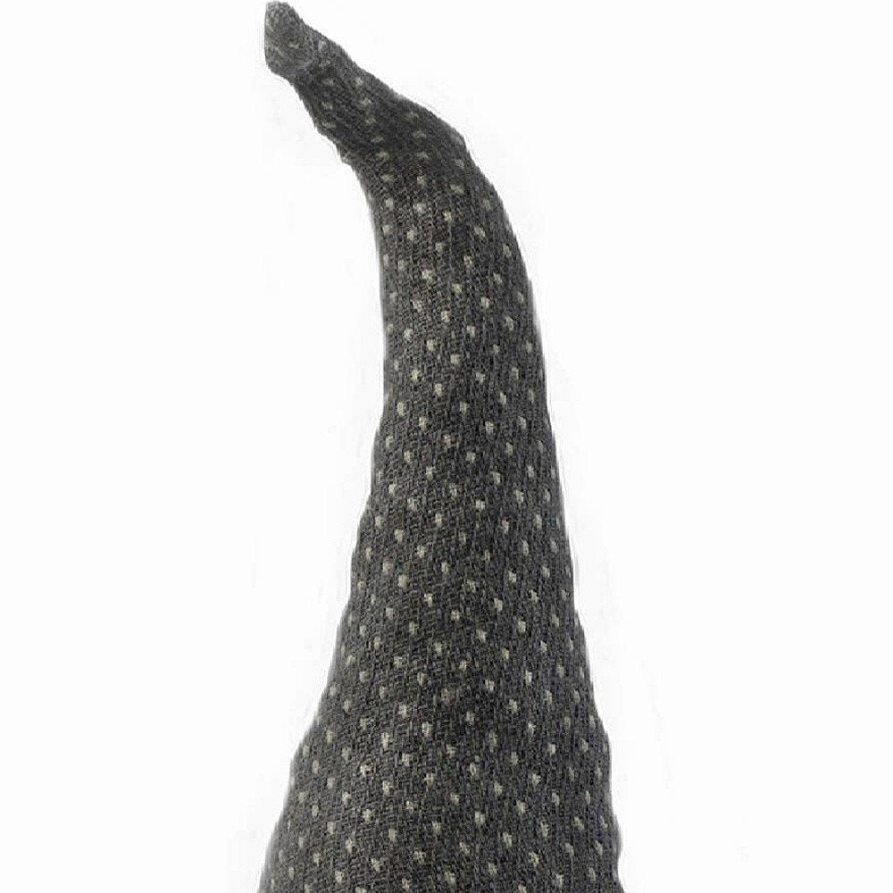 18" Gray And White Fabric Christmas Santa and Mrs. Claus Standing Gnome